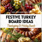 Thanksgiving Turkey Charcuterie Board Ideas for a Festive Table 5 A colorful Thanksgiving turkey charcuterie board styled as a Turkey Wreath Food with fruits, cheeses, and Vegetable Turkey Platter touches.