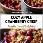 Apple Cranberry Crisp Recipe for Cozy Fall Nights 5 Golden Apple Cranberry Crisp topped with buttery oats in a rustic baking dish with fresh cranberries.