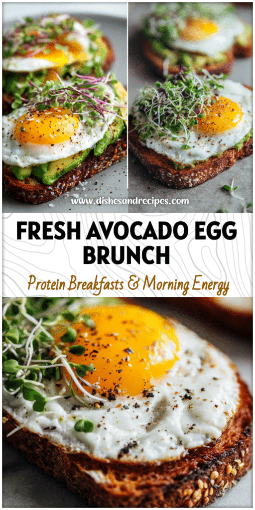 Minimal breakfast of avocado egg toast with microgreens styled for plated breakfast ideas and toast plating photography