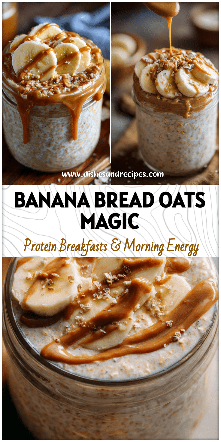 Banana Bread Overnight Oats with Peanut Butter & Protein Goodness