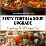 Central Market Chicken Tortilla Soup with Salsa & Noodles Twist 5 Central Market Chicken Tortilla Soup With Salsa and noodles served with colorful toppings in a rustic bowl.