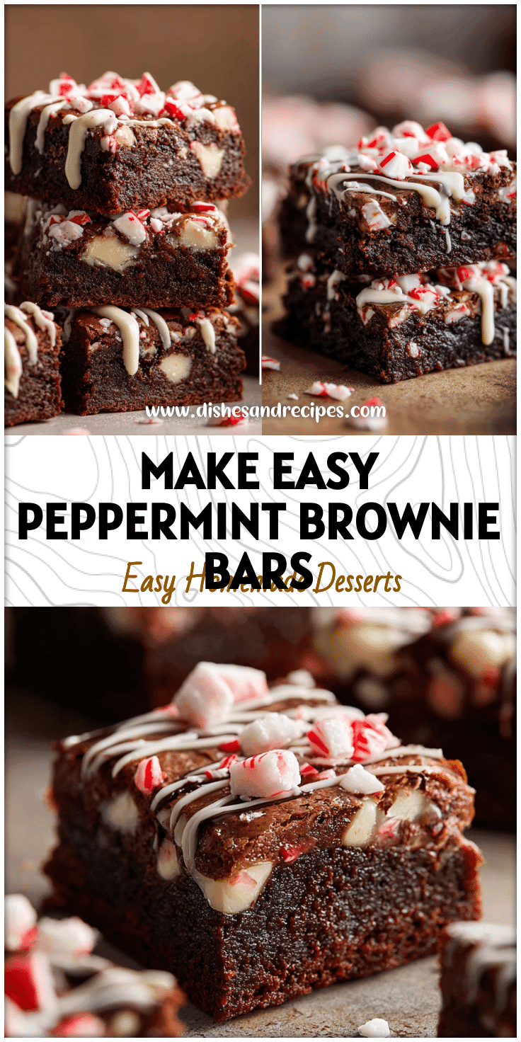 Christmas Brownie Bars with Peppermint Bark Crunch