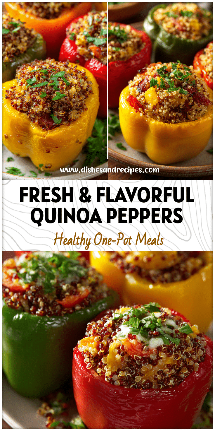 Colorful Stuffed Peppers With Quinoa on a plate showing a Healthy Meal Option for Wegovy Recipes and Prediabetic Meals
