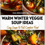 Cozy Winter Vegetable Soup Recipes for Soup Lovers 5 Bowl of colorful Winter Vegetable Soup loaded with seasonal veggies and herbs served for Soup Lovers