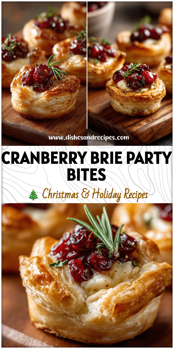 Cranberry Brie Puff Pastry Appetizers for Thanksgiving and Christmas