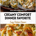Creamy Chicken Alfredo Stuffed Shells Recipe for Every Occasion 5 Creamy baked Chicken Alfredo Stuffed Shells topped with sauce and herbs on a rustic plate