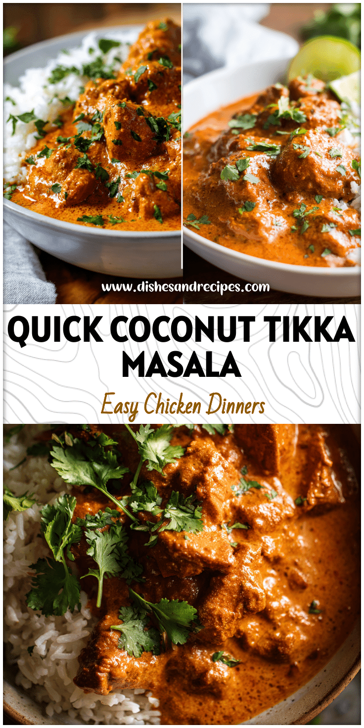 A bowl of creamy Chicken Tikka Masala Instant Pot made with coconut milk and rich Masala Sauce.