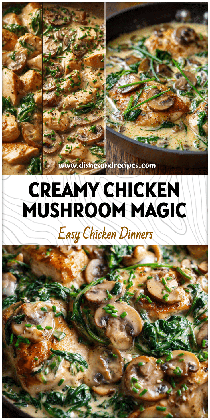Creamy Mushroom Chicken Skillet with Spinach for Easy Weeknight Dinners
