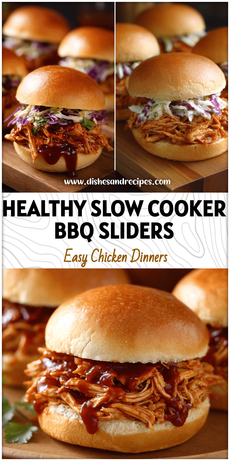 Slow cooked Crockpot Barbecue pulled chicken sliders served on buns with sauce, perfect Bbq Chicken In The Crockpot recipe.