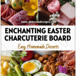 Easter Brunch Charcuterie Board styled with woodland details, featuring colorful cheeses, meats, and spring garnishes.