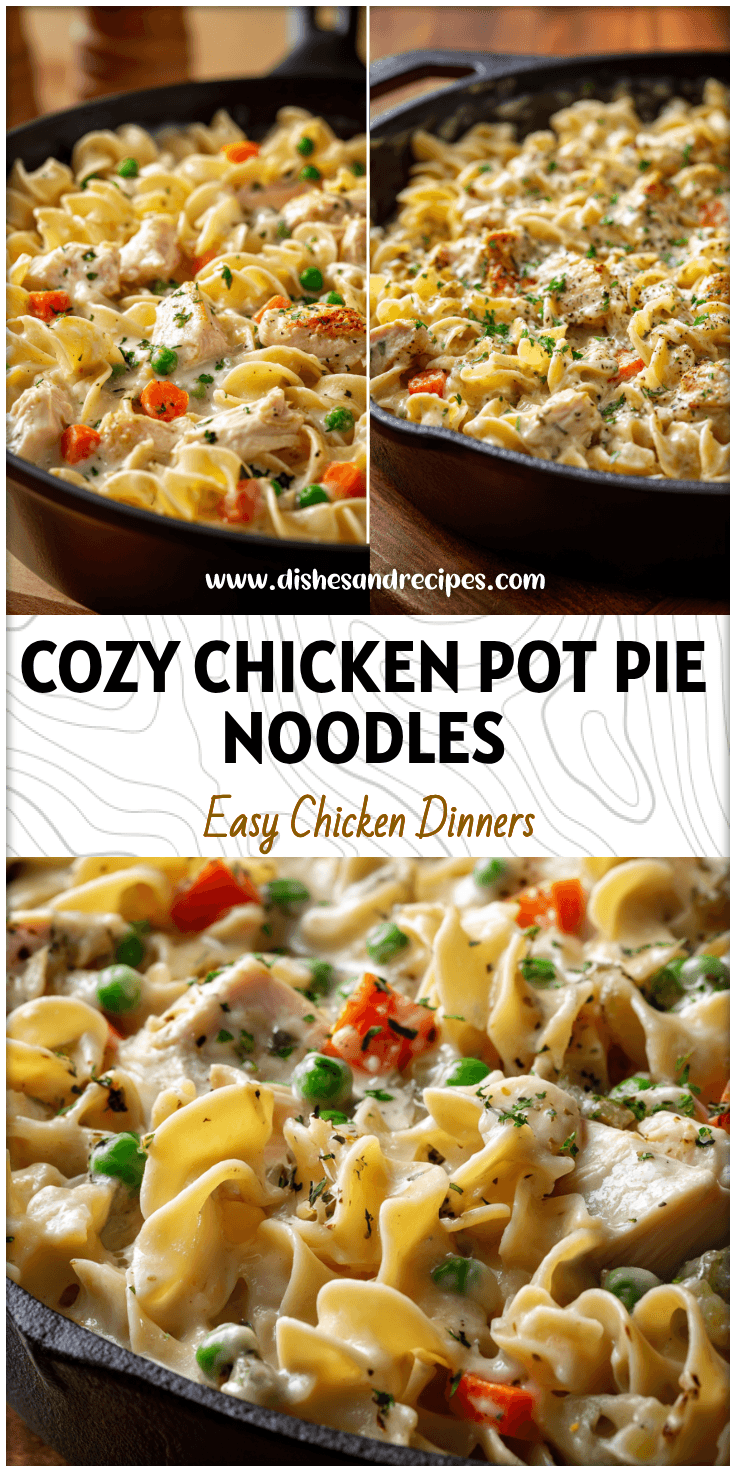Easy Chicken Pot Pie Noodle Skillet Recipe for Cozy Nights