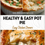 Golden Homemade Chicken Pot Pie with potatoes and creamy filling, perfect Easy Fast Comfort Food Dinner.