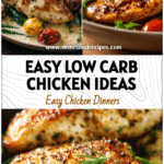 Easy Keto Chicken Ideas & Low Carb Abendessen Rezepte 5 Delicious low carb chicken dish served with veggies styled as Abendessen Rezepte.
