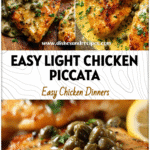 Easy Light Chicken Piccata with Creamy Lemon Sauce & Capers 5 Pan-seared Chicken Picota topped with creamy lemon sauce and sprinkled with capers and herbs