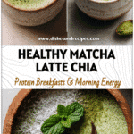 Easy Matcha Latte Chia Pudding for Healthy Mornings 5 Bowl of green Matcha Latte Chia Pudding with coconut milk and spoon on a light background