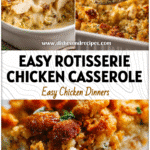 Sliced Rotisserie Chicken Bake With Stove Top Stuffing topped with crispy golden crumbs.