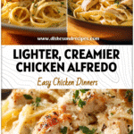 Fettucine Alfredo With Chicken: Light & Flavorful Twist 5 Plate of Fettucine Alfredo With Chicken topped with parmesan and parsley in warm lighting.