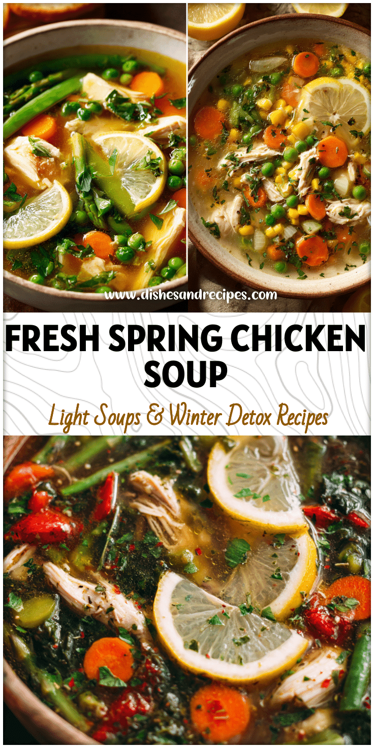 A bowl of Sopas Light Vegetable Soup With Chicken and Spring Veggies in a fresh Lemon Chicken Recetas Mexicanas style.