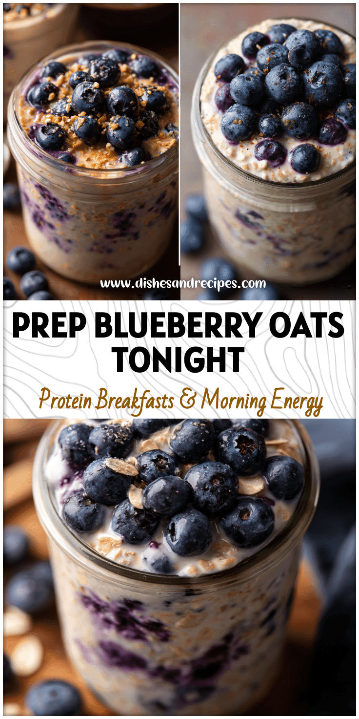 Healthy Blueberry Overnight Protein Oats for a Quick and Easy Meal Prep Breakfast