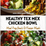 Healthy Chicken and Avocado Burrito Bowls with Tex Mex Flavor 5 Colorful Chicken and Avocado Burrito Bowls styled like a Healthy High Protein Burrito and Tex Mex Bowl Recipe