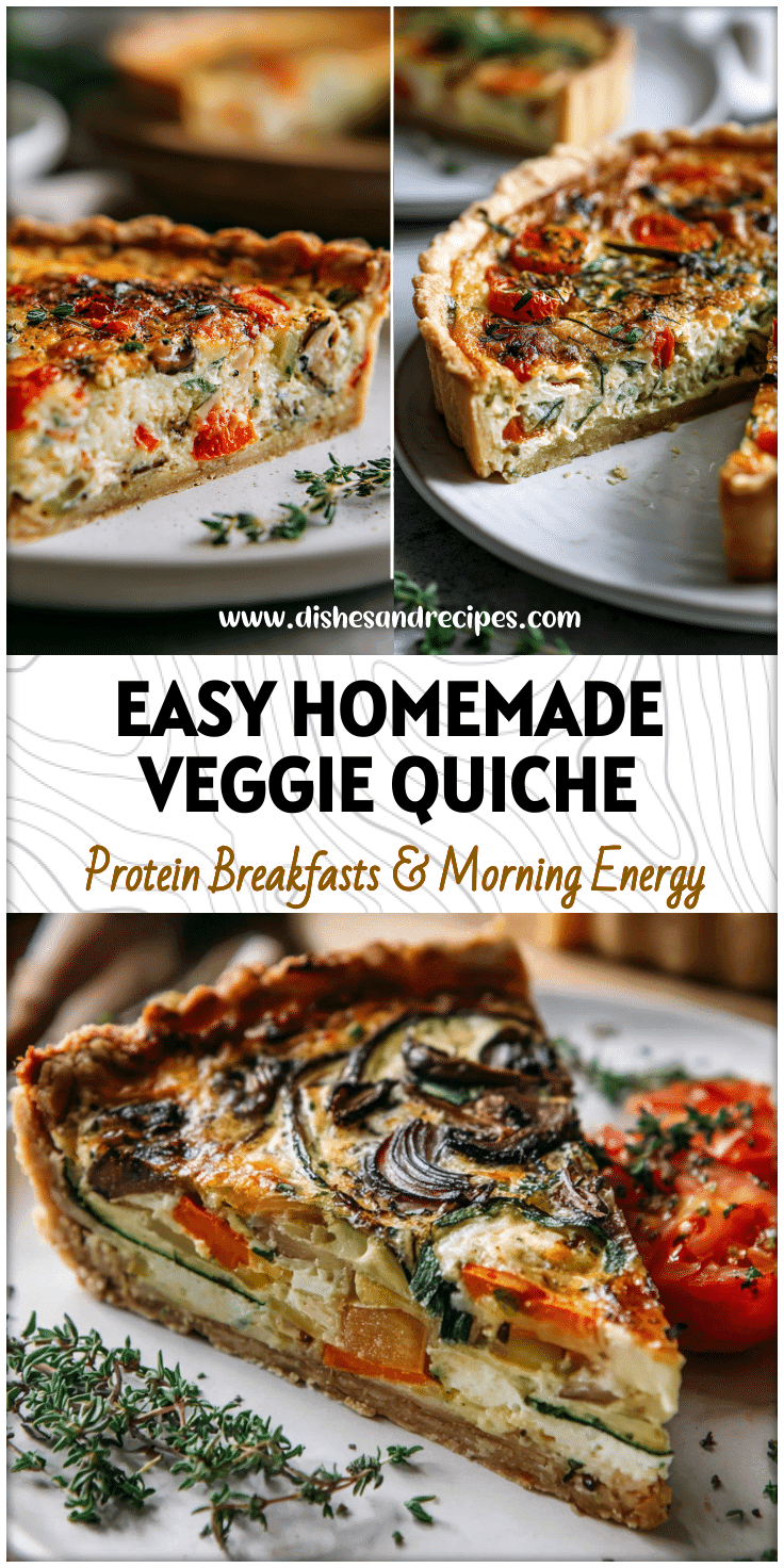Homemade Quiche With Fresh Vegetables and Herbs