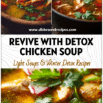 Immune-Boosting Detox Chicken Soup Inspired by Recetas Mexicanas & Jamie Oliver 5 A steaming bowl of Detox Chicken Soup styled with Recetas Mexicanas and Jamie Oliver touches, rich in healthy vegetables.
