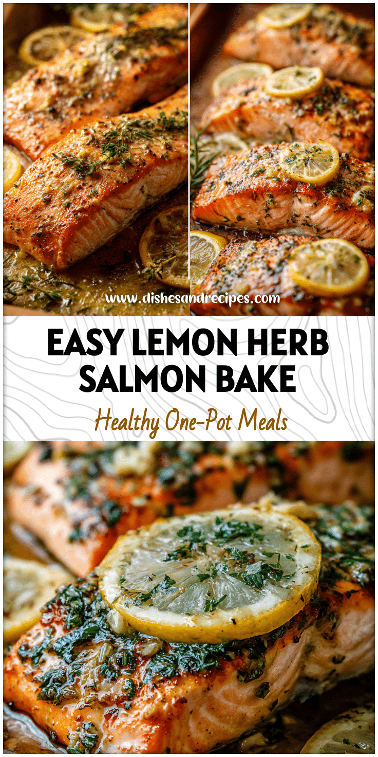 Golden Pan Roasted Salmon on a sheet pan with lemon butter sauce, herbs, and garlic for a Salmon For A Crowd meal.