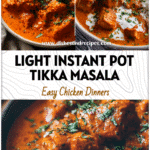 Light Instant Pot Chicken Tikka Masala with Creamy Coconut Twist 5 Bowl of creamy Instapot Chicken Tikka Masala with coconut milk and rich Masala Sauce garnished with herbs.