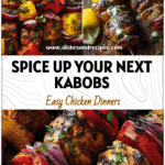 Moroccan-Spiced Chicken Kabobs with Greek-Inspired Marinade 5 Colorful Moroccan-spiced Chicken Kabobs on grill with citrus and herbs inspired by Souvlaki Marinade.