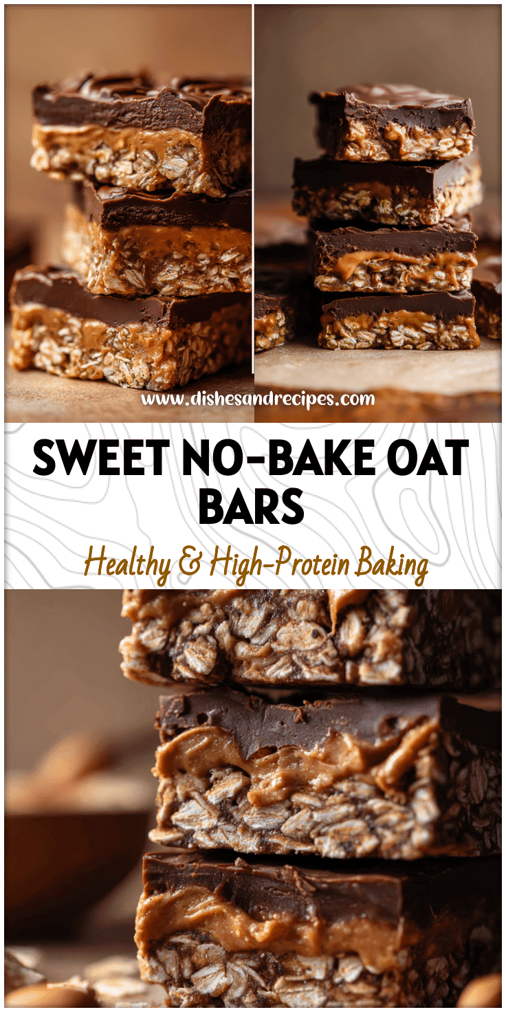 No-Bake Chocolate Oat Bars with Peanut Butter and Greek Yogurt