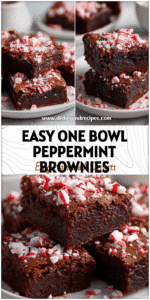 Fudgy peppermint brownies topped with crushed candy canes on a white plate for Christmas Cooking.