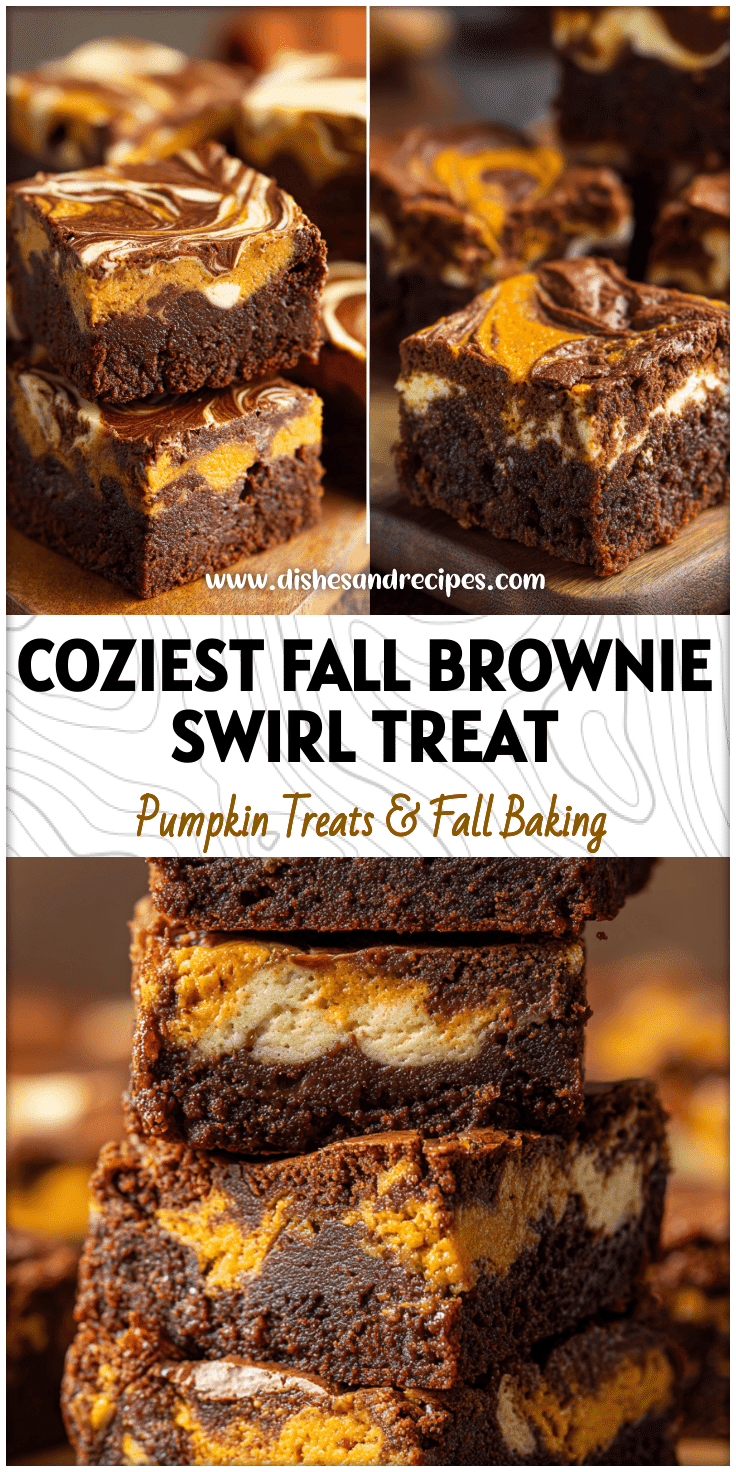 Pumpkin Cream Cheese Swirl Brownies Recipe for Fall