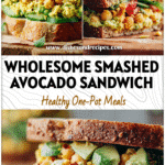 Healthy Vegetarian Cucumber And Avocado Sandwich with mashed chickpeas and crisp lettuce on rustic bread.