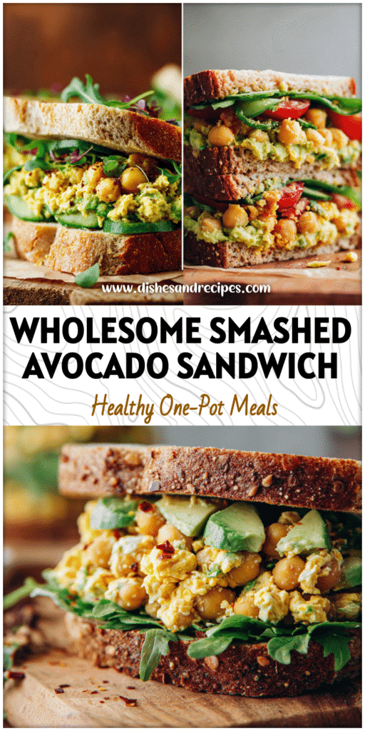 Healthy Vegetarian Cucumber And Avocado Sandwich with mashed chickpeas and crisp lettuce on rustic bread.