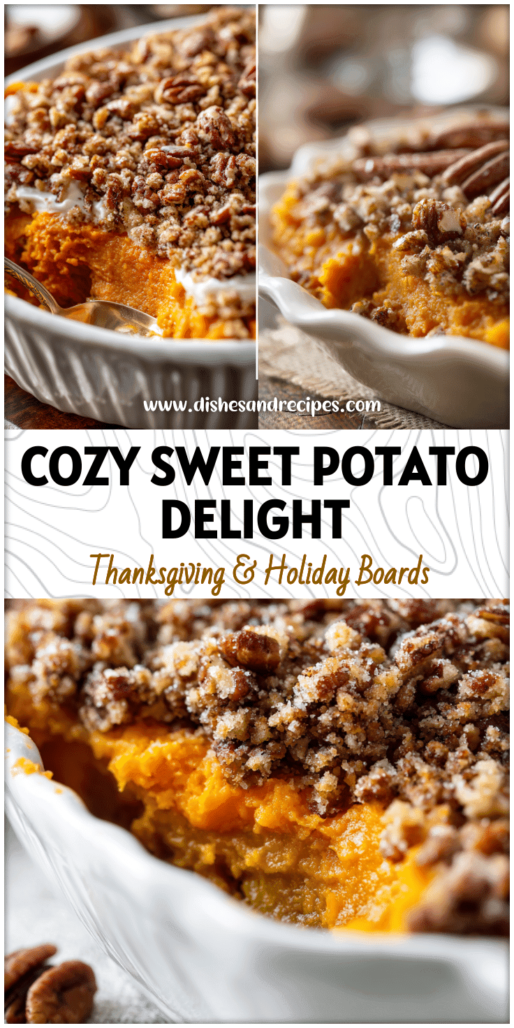 Sweet Potato Casserole with Crunchy Pecan Crust Topping