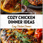 Rustic table setting featuring chicken dishes recipes and healthy chicken dinner ideas