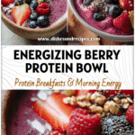 Bright Berry Protein Acai Bowl topped with fresh berries, granola, and chia seeds for a healthy acai breakfast.