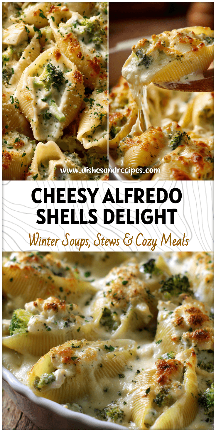 Cheesy Chicken & Broccoli Alfredo Stuffed Shells Without Ricotta