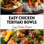 Chicken Teriyaki Rice Bowls for Quick & Simple Clean Dinners 5 Bowl of chicken teriyaki with rice and colorful veggies for simple clean dinners and quick meals with rice