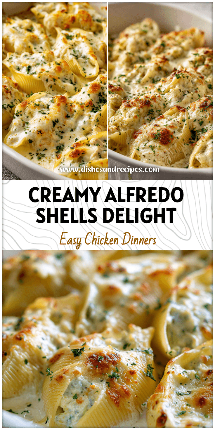 Creamy Chicken Alfredo Stuffed Pasta Shells