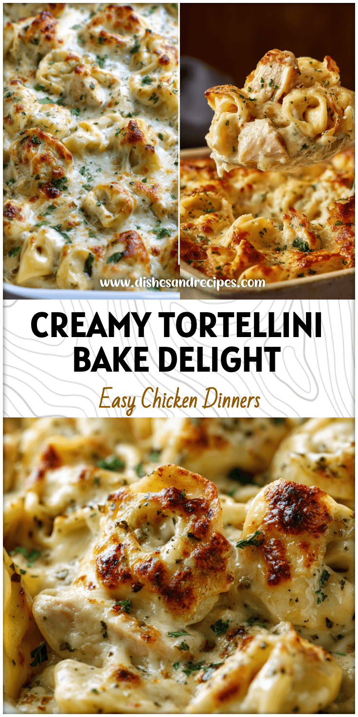 Creamy Chicken Alfredo Tortellini Bake for Comfort Nights