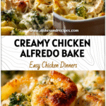 Golden baked Chicken Broccoli Tortellini Casserole layered with creamy Alfredo sauce and melted cheese.
