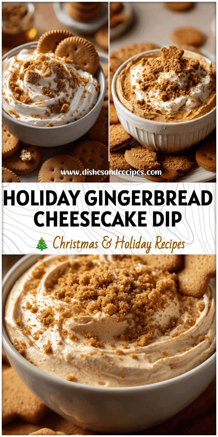 A bowl of Gingerbread Cheesecake Dip topped with crushed gingersnaps and served with cookies for dipping.