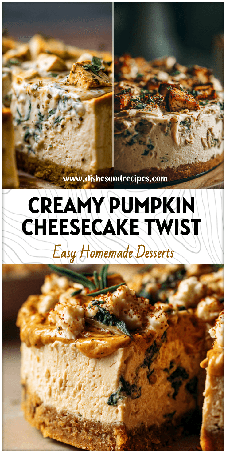 Creamy No-Bake Pumpkin Cheesecake with Spinach Artichoke Dinner Vibes