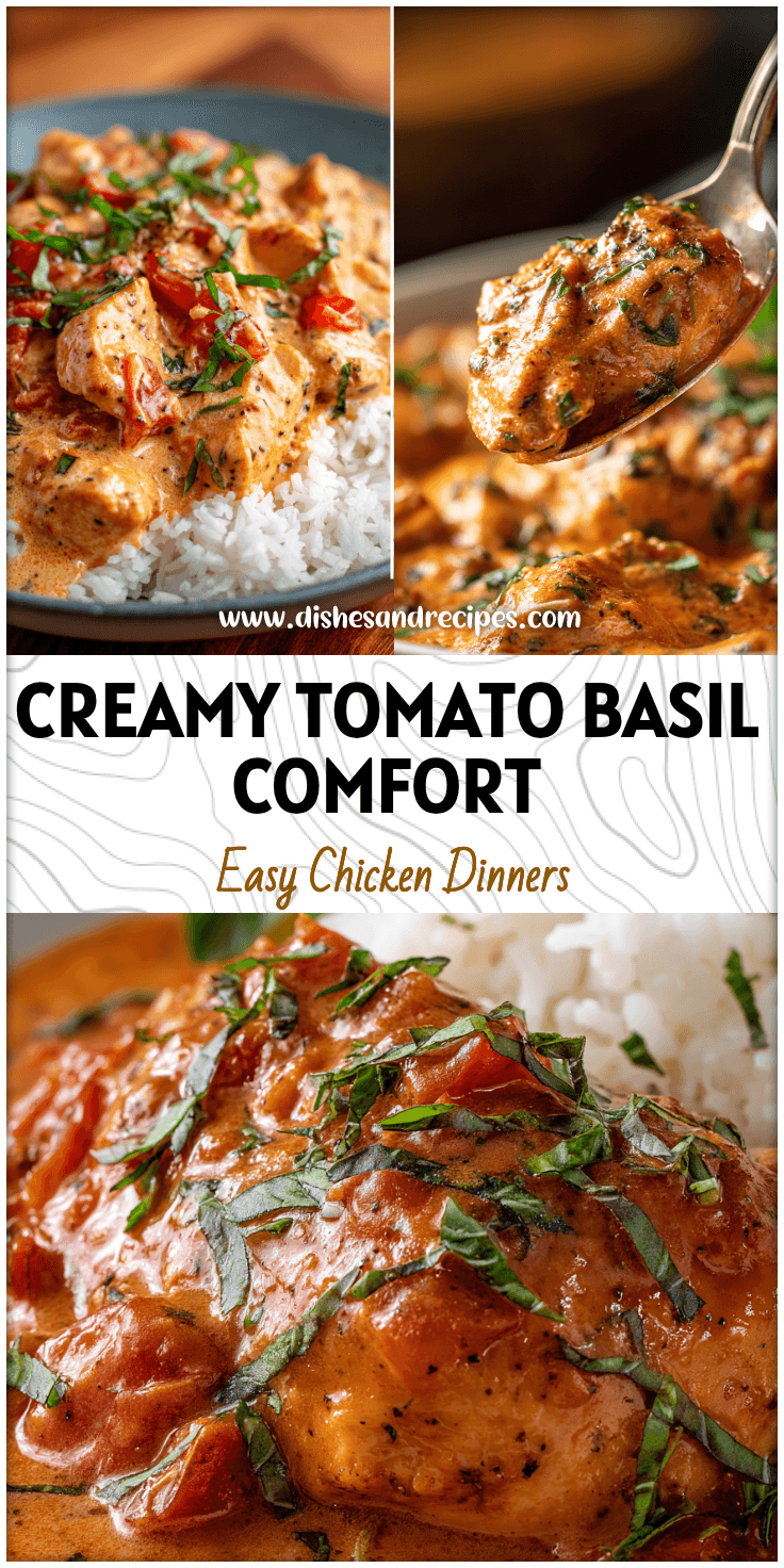 Tender chicken in creamy tomato basil sauce served from a slow cooker for a comforting Crockpot Chicken Tomato recipe