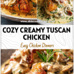 Creamy Tuscan Chicken Christmas Dinner Ideas for Guests 5 Creamy Tuscan chicken served on a festive plate with herbs, ideal for guest meal ideas and creamy chicken meals