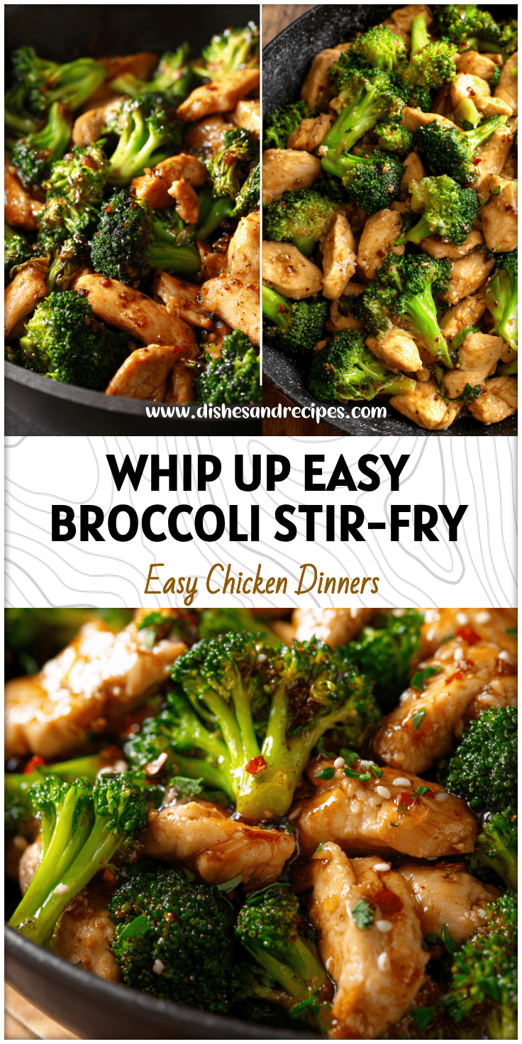 Bowl of colorful Chicken And Broccoli Stir Fry Easy with tender chicken and bright green broccoli in glossy sauce