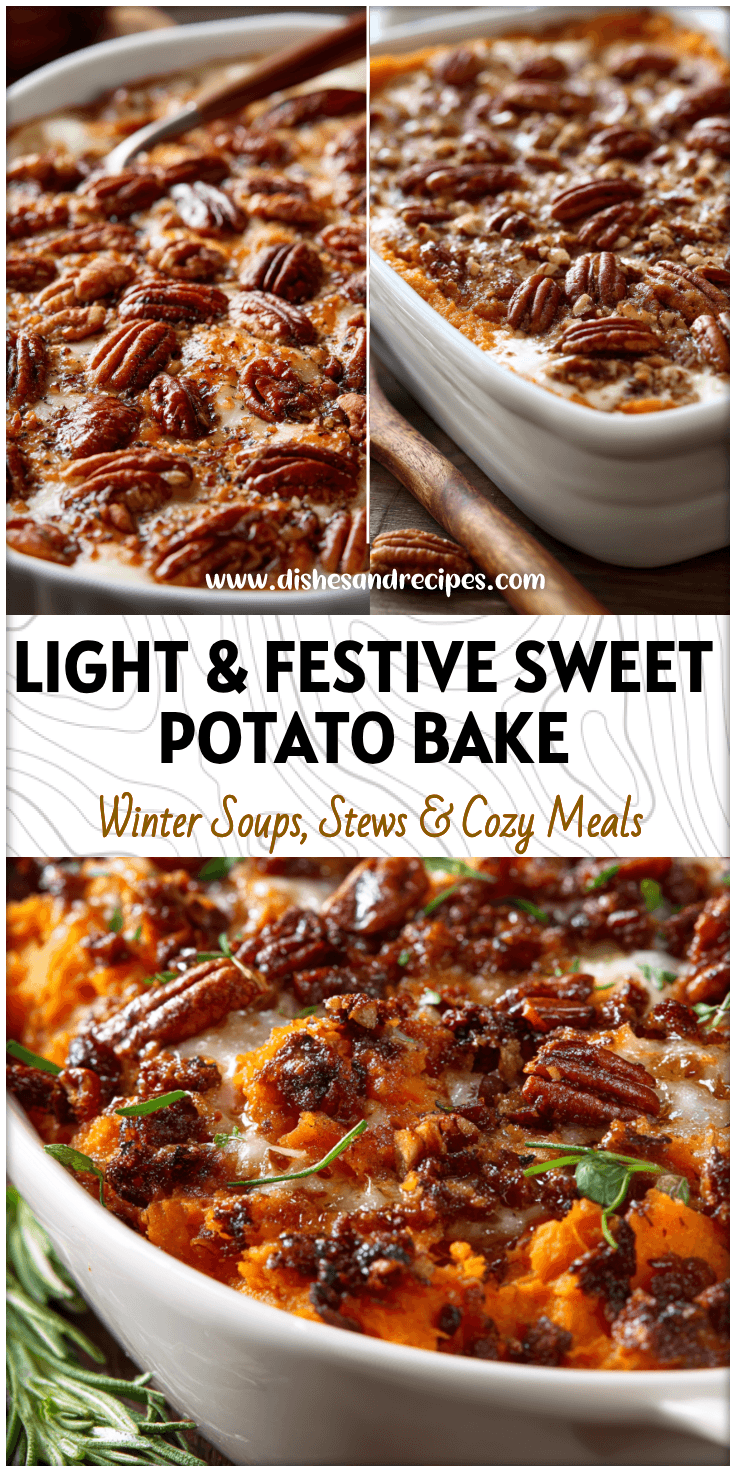 Easy Sweet Potato And Pecan Casserole Lightened for Thanksgiving