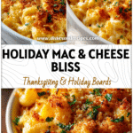 Golden baked Mac And Cheese Thanksgiving dish topped with breadcrumbs and parsley ready to serve.
