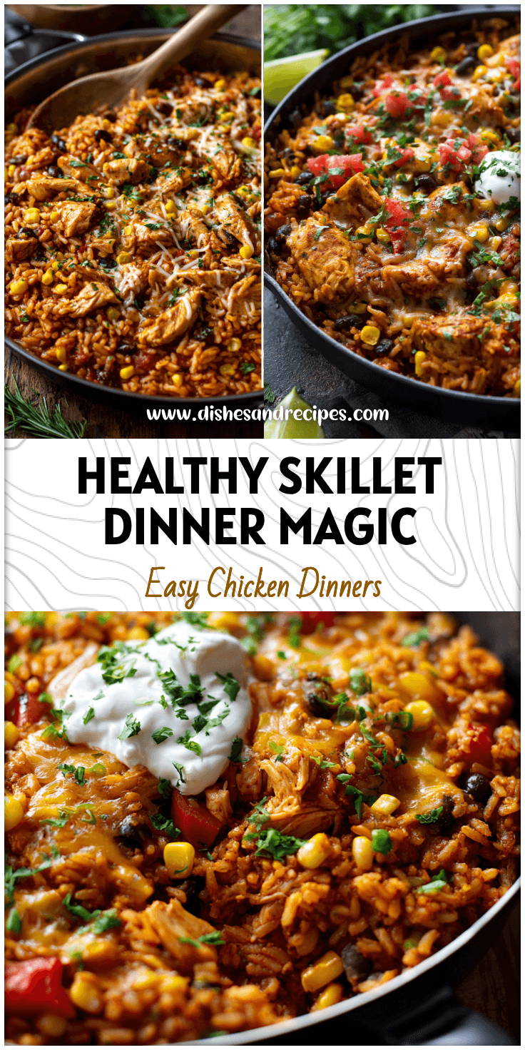 Healthy Chicken Enchilada Skillet with Enchilada Rice